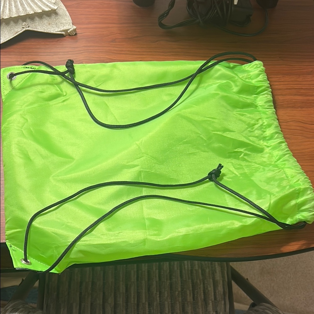 Neon Green Drawstring Bag